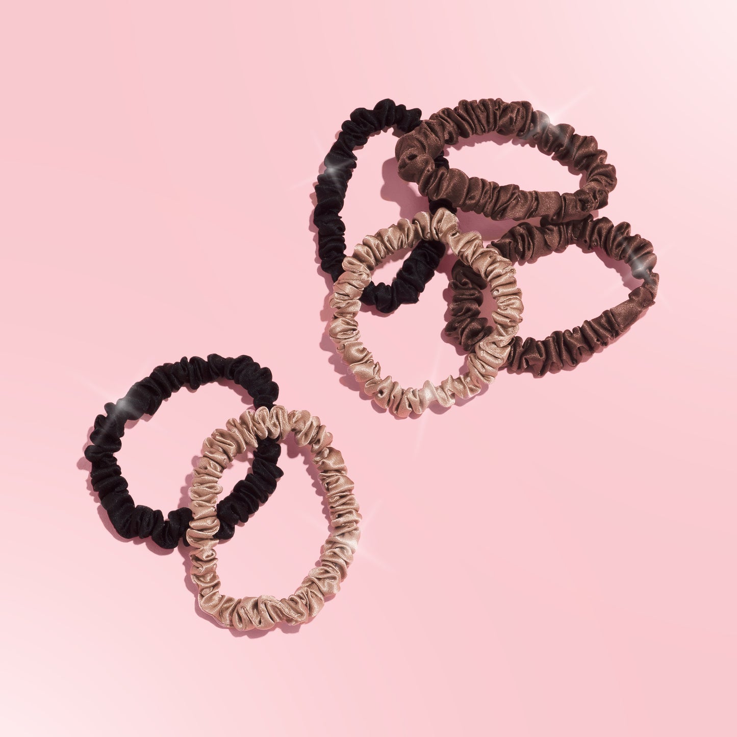 Silkie Skinny Silks – 100% Mulberry Silk Scrunchies (6 pack)