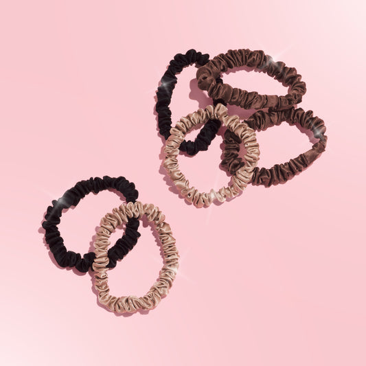 Silkie Skinny Silks ā 100% Mulberry Silk Scrunchies (6 pack)